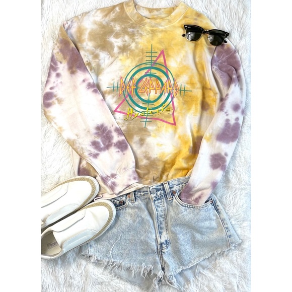 Urban Outfitters Tops - Def Leppard Hysteria Tie Dye Sweatshirt